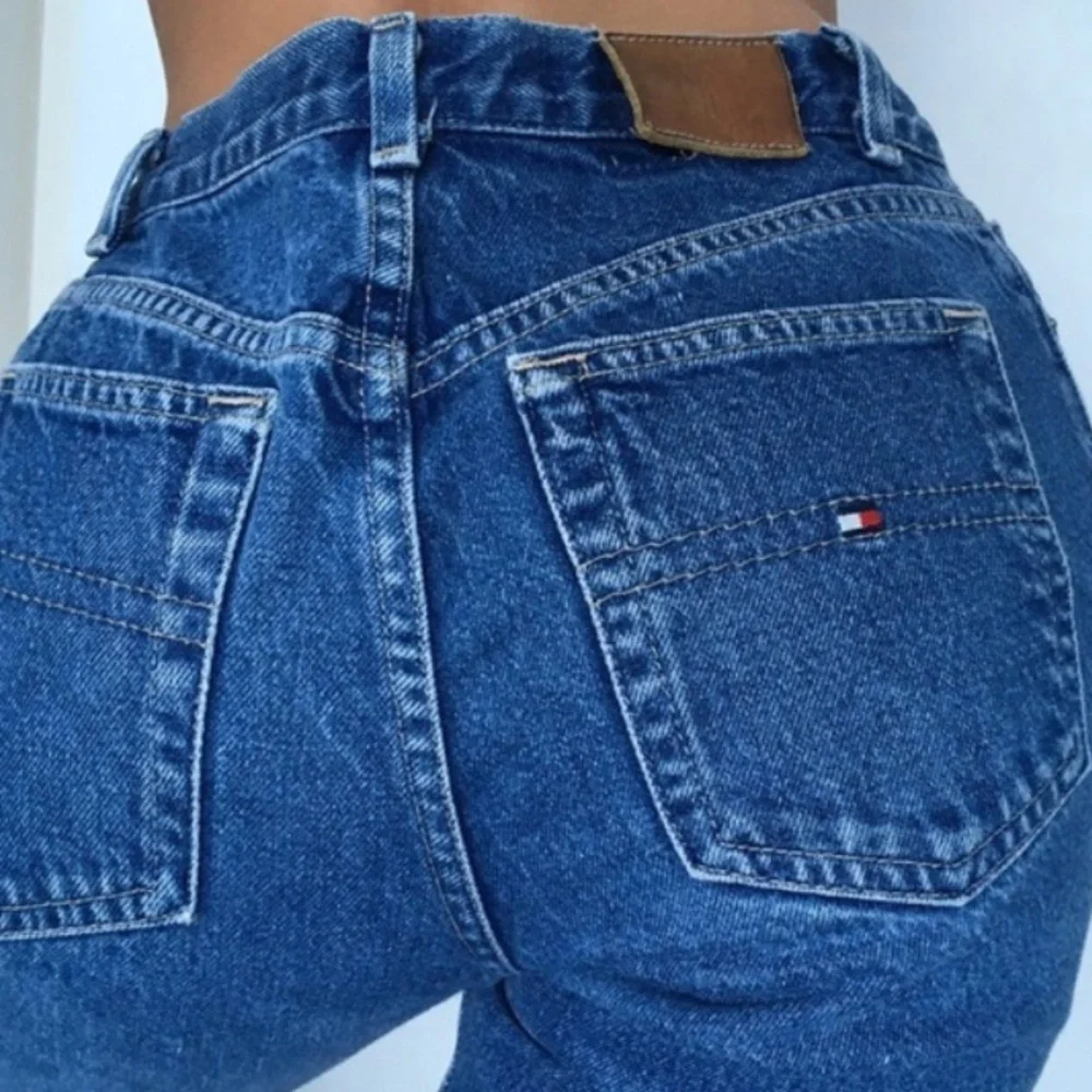 TOMMY HILFIGER Vintage Cropped Wide Leg Jeans Blue Denim Size 8 - Picture 6 of 12